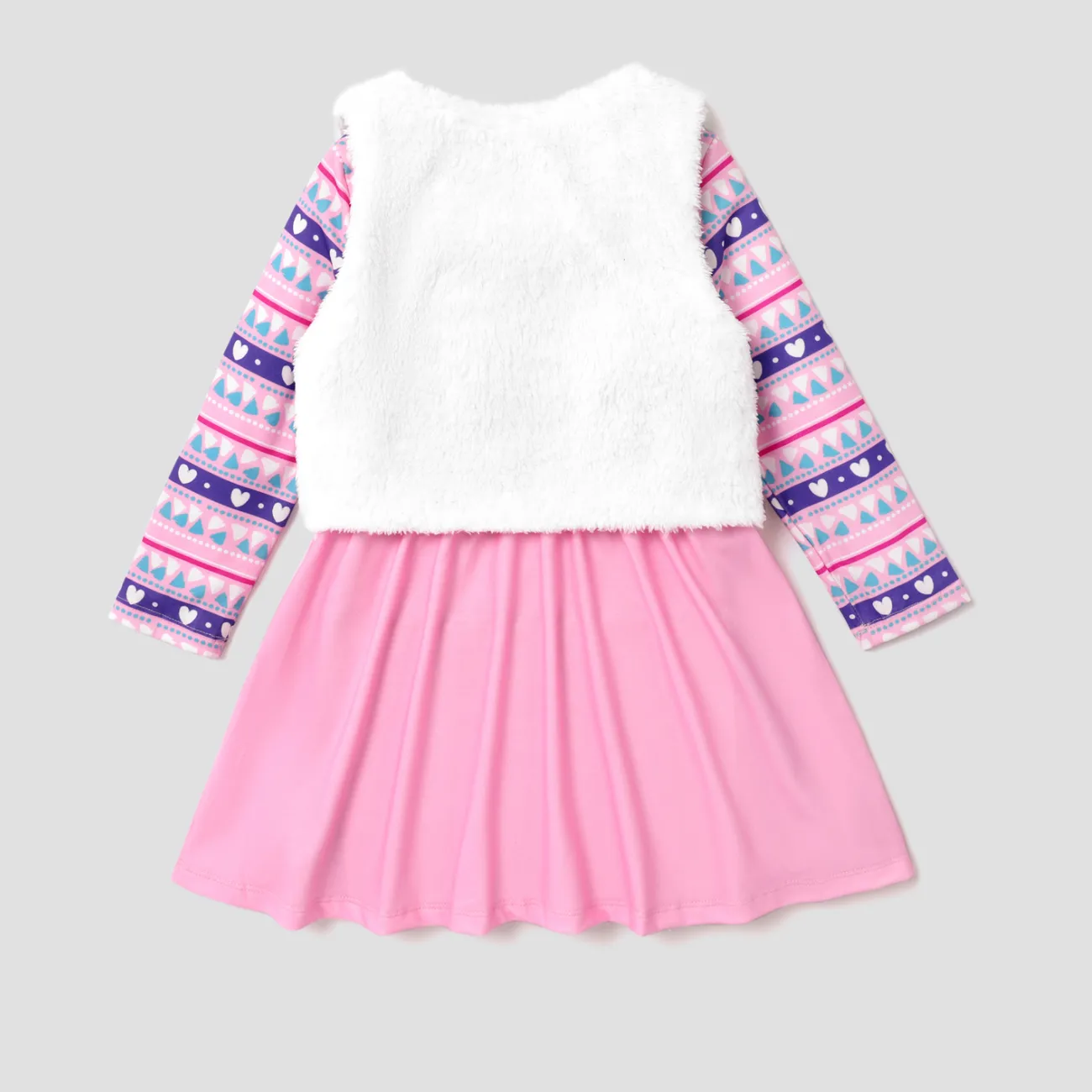Peppa Pig Toddler Girl Snowflake Pattern Plush Vest or Dress  White big image 1