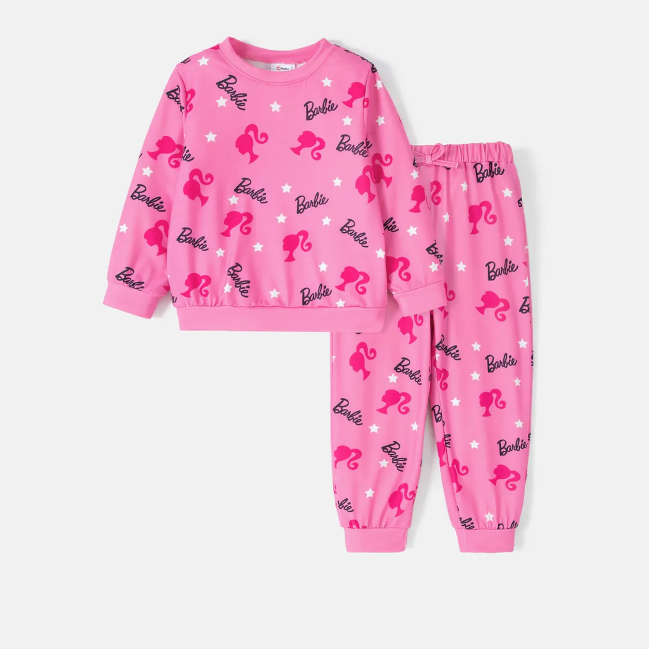Barbie Toddler Girl 2pcs Naia™ Allover Print Long-sleeve Pullover and Pants Set  Pink big image 1