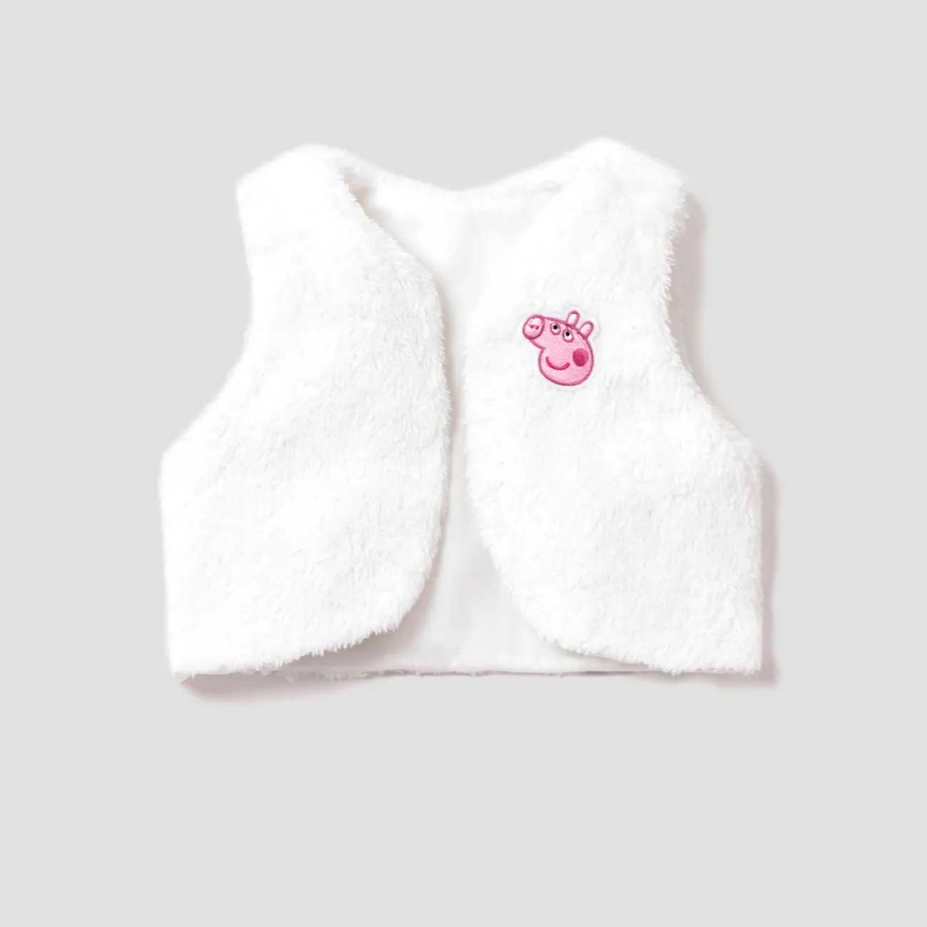 Peppa Pig Toddler Girl Snowflake Pattern Plush Vest or Dress  White big image 1
