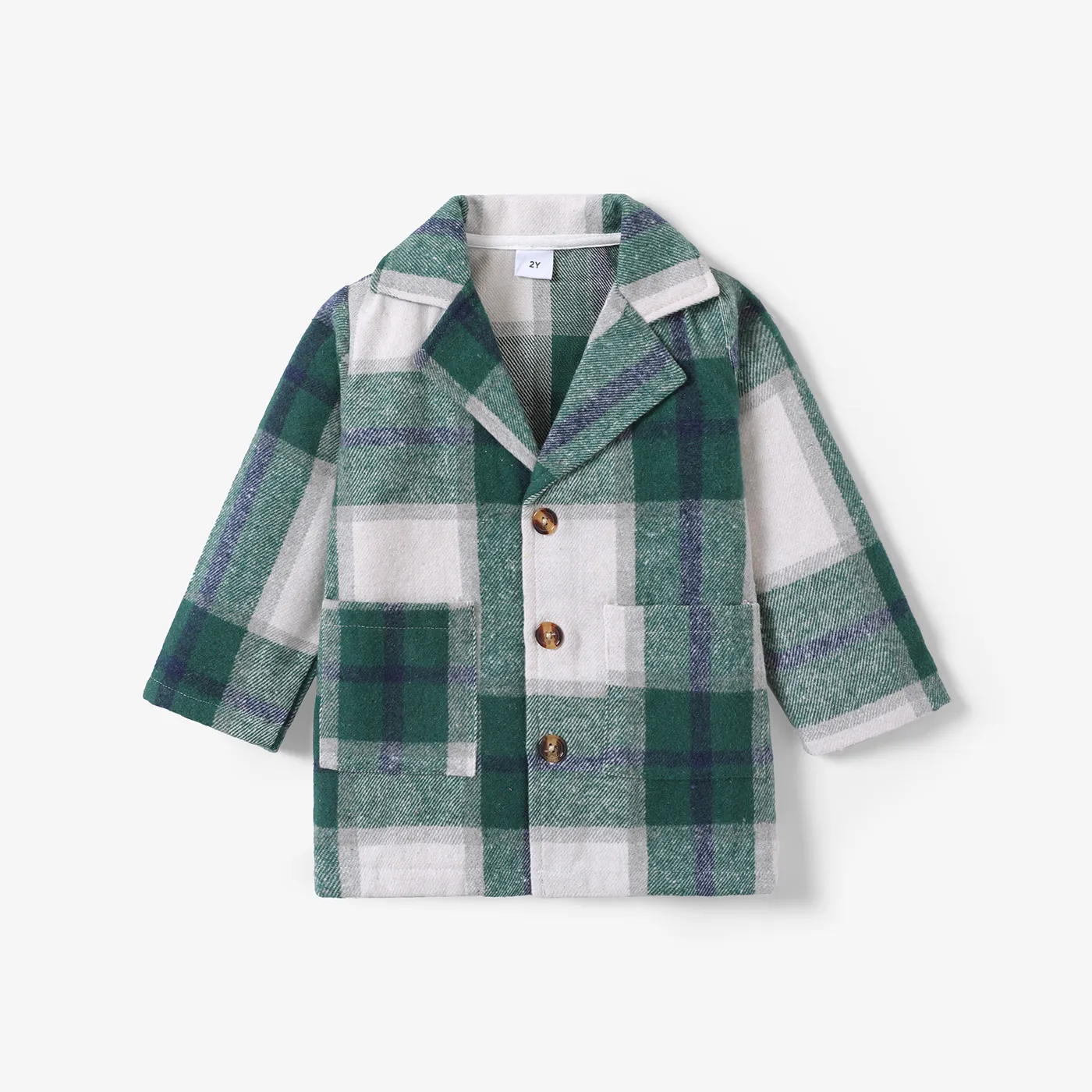 Toddler Boy/Girl Classic Grid Coat  Green image 2