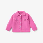 Toddler Girl Basic Solid color Denim 100% cotton Coat/Jacket Hot Pink