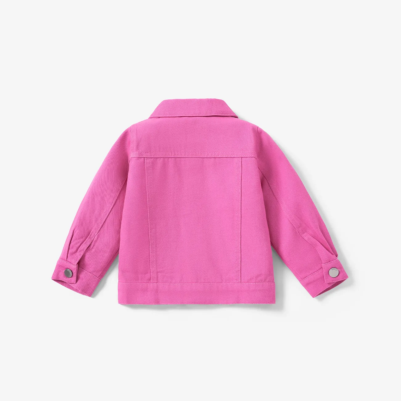 Toddler Girl Basic Solid color Denim 100% cotton Coat/Jacket Hot Pink big image 1