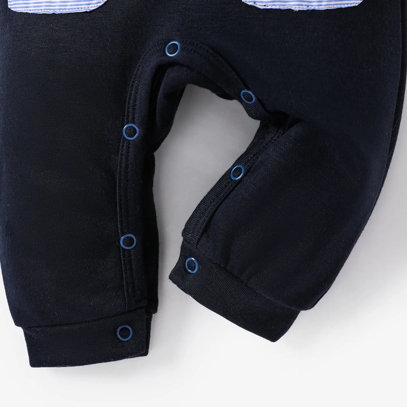 Baby Boy Stylish Solid Color Long Sleeve Jumpsuit   image 5