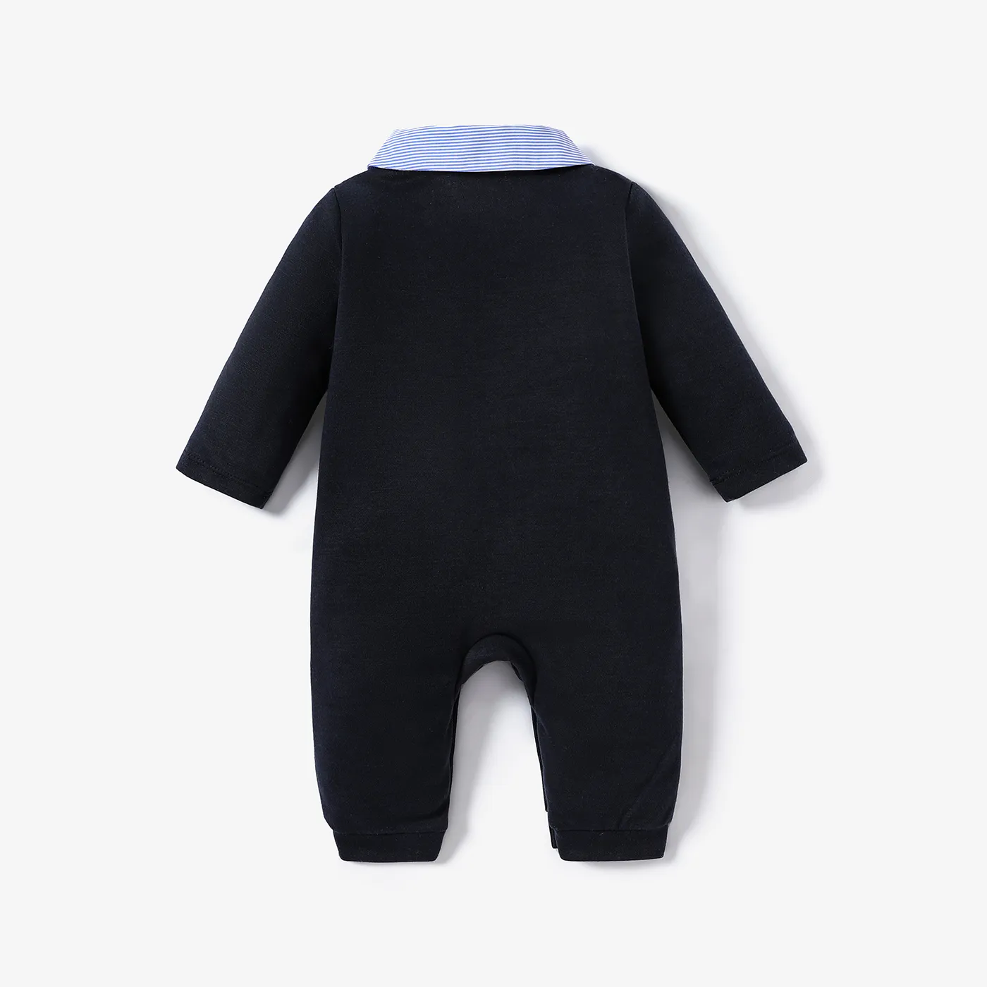 Baby Boy Stylish Solid Color Long Sleeve Jumpsuit   image 2