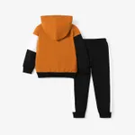 2pcs Kid Boy Colorblock Hoodie Sweatshirt and Elasticized Pants Set  image 2