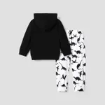 2-piece Toddler Boy Dinosaur Print Black Hoodie Sweatshirt and Pants Set  image 4