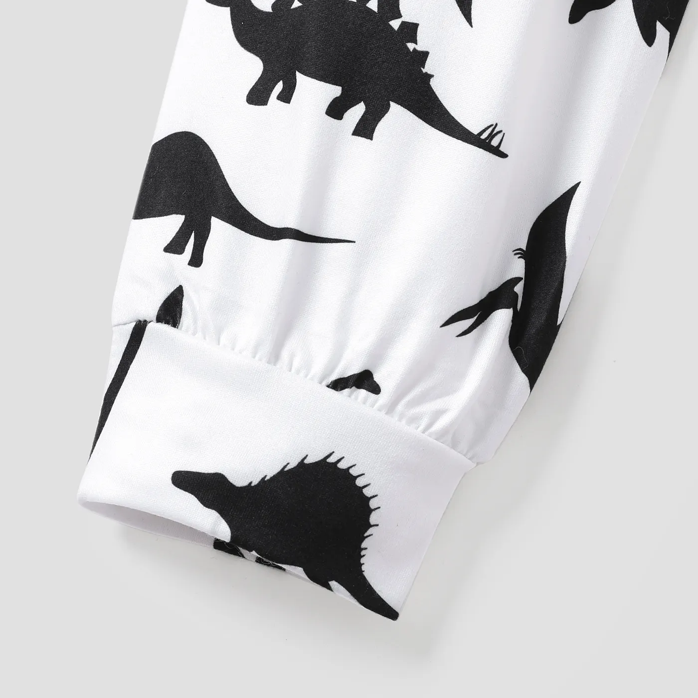 2-piece Toddler Boy Dinosaur Print Black Hoodie Sweatshirt and Pants Set  image 3