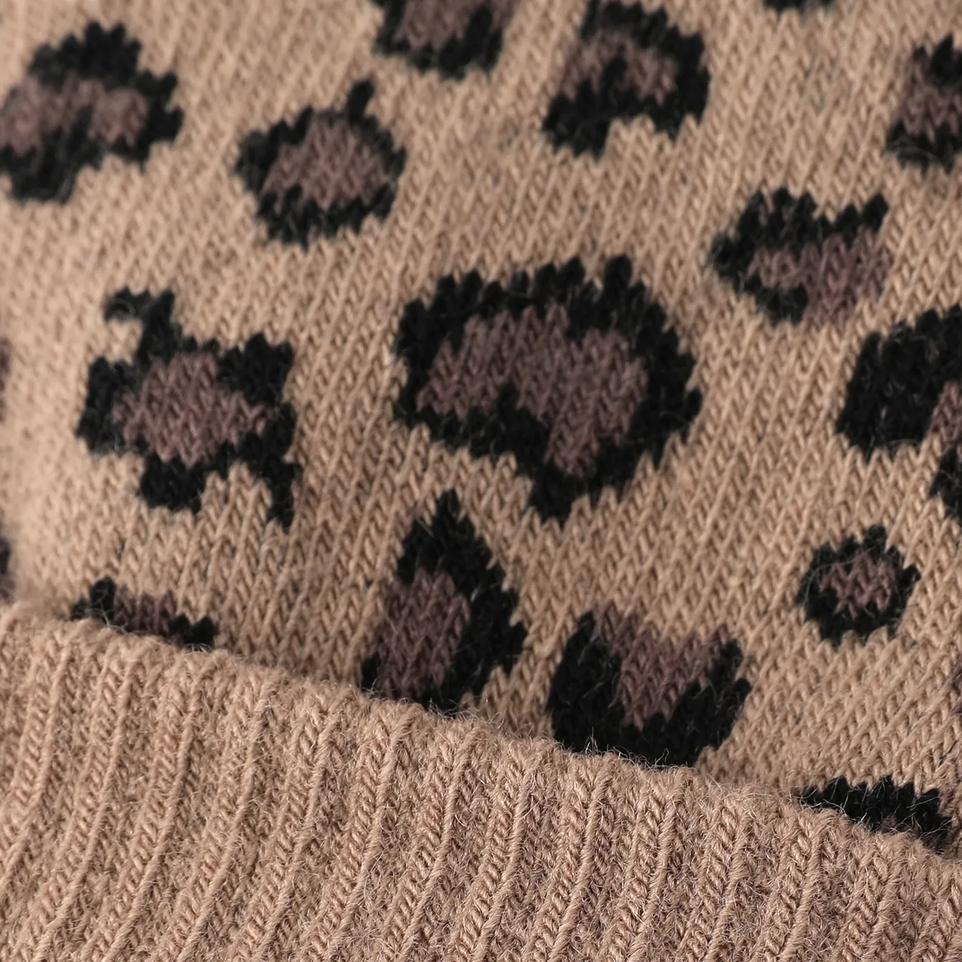 Luvas de malha clássicas com estampa de leopardo para crianças Castanho image 5