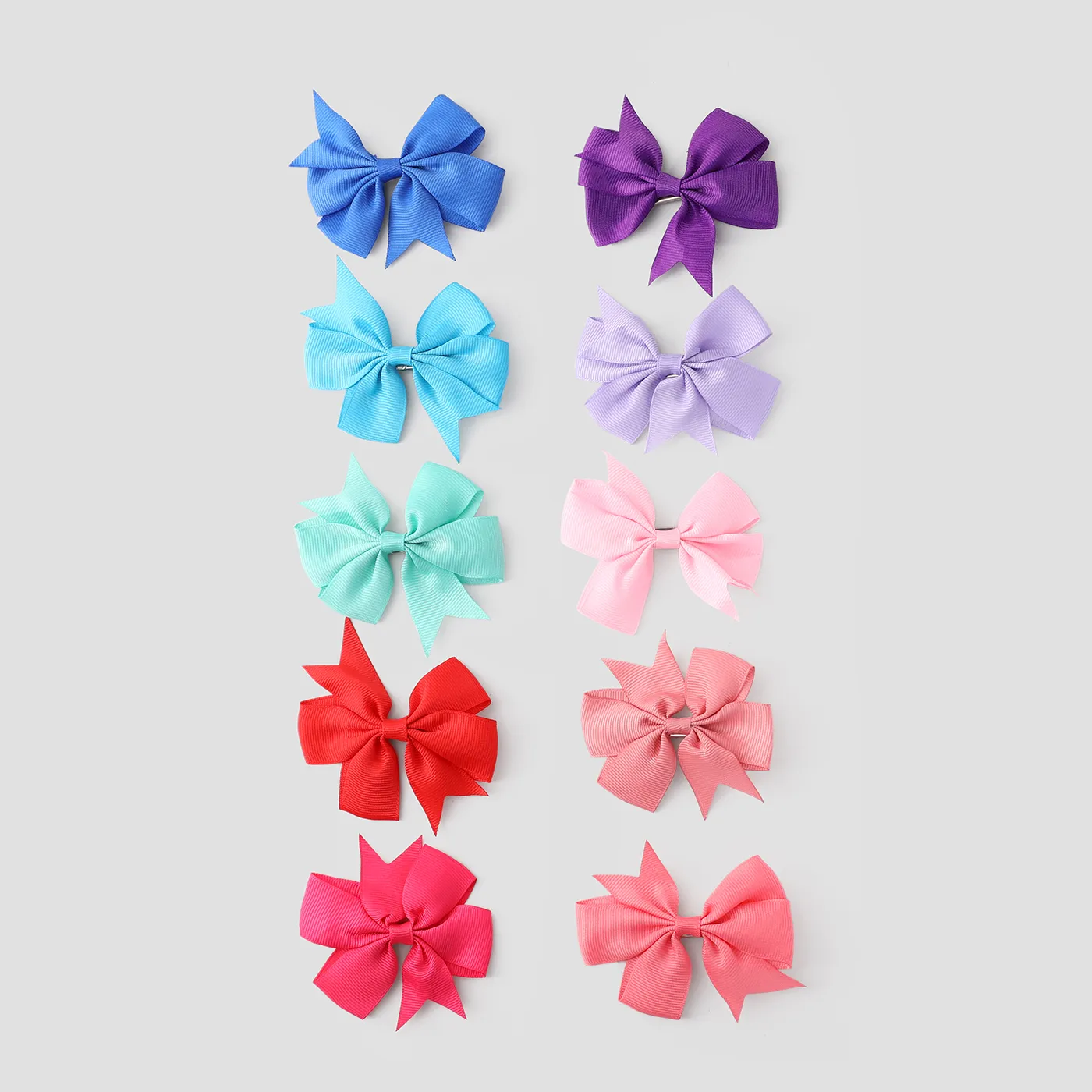 10-pack Bow Decor Solid Hair Clip
