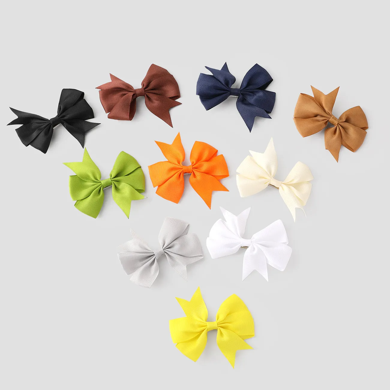 10-pack Bow Decor Solid Hair Clip Blanc big image 1