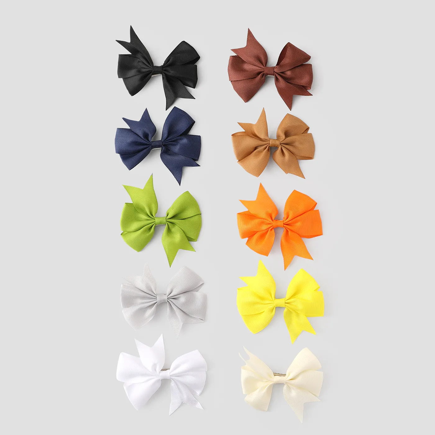 10-pack Bow Decor Solid Hair Clip