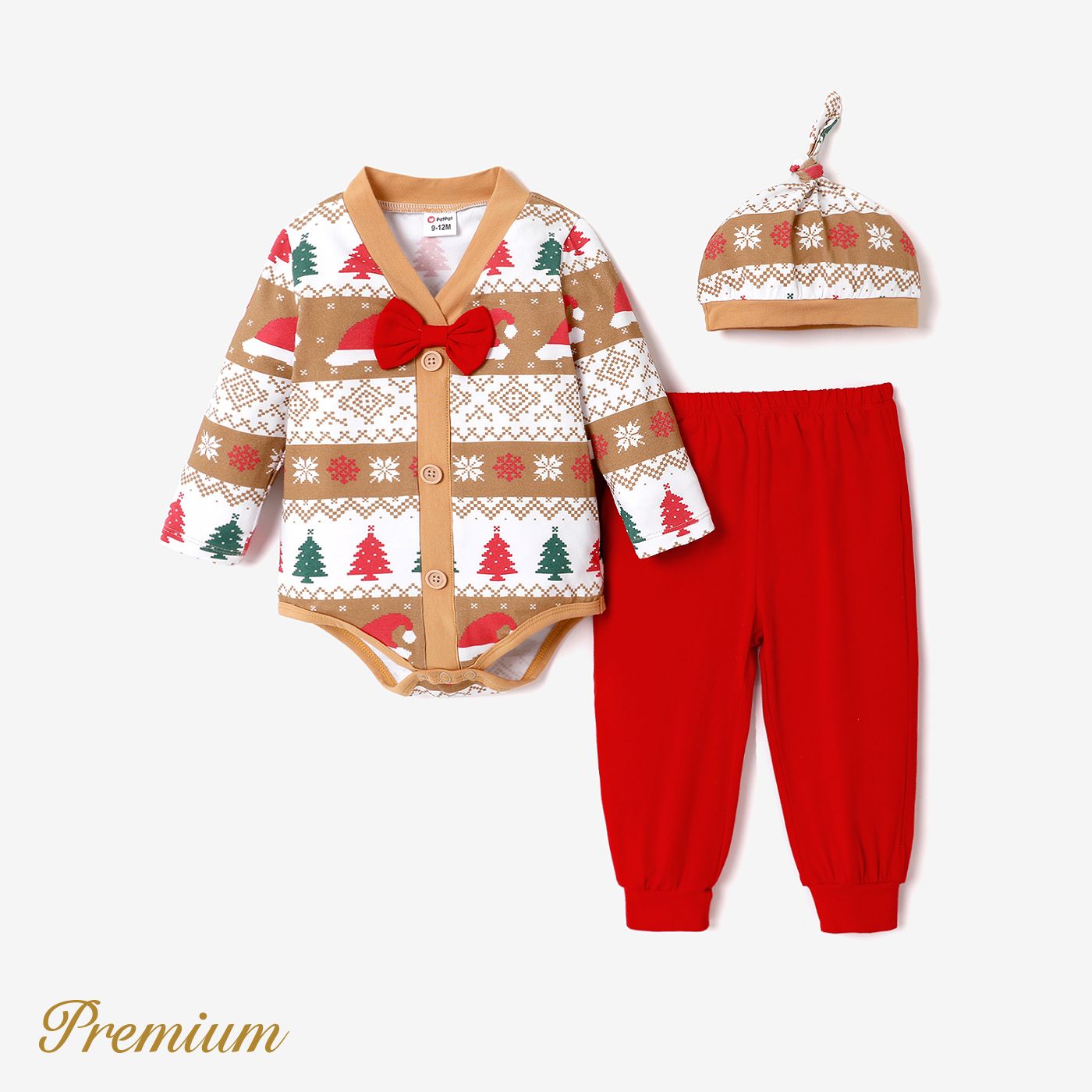 

3pcs Baby Girl/Boy Christmas Cotton Childlike Fashionable Set