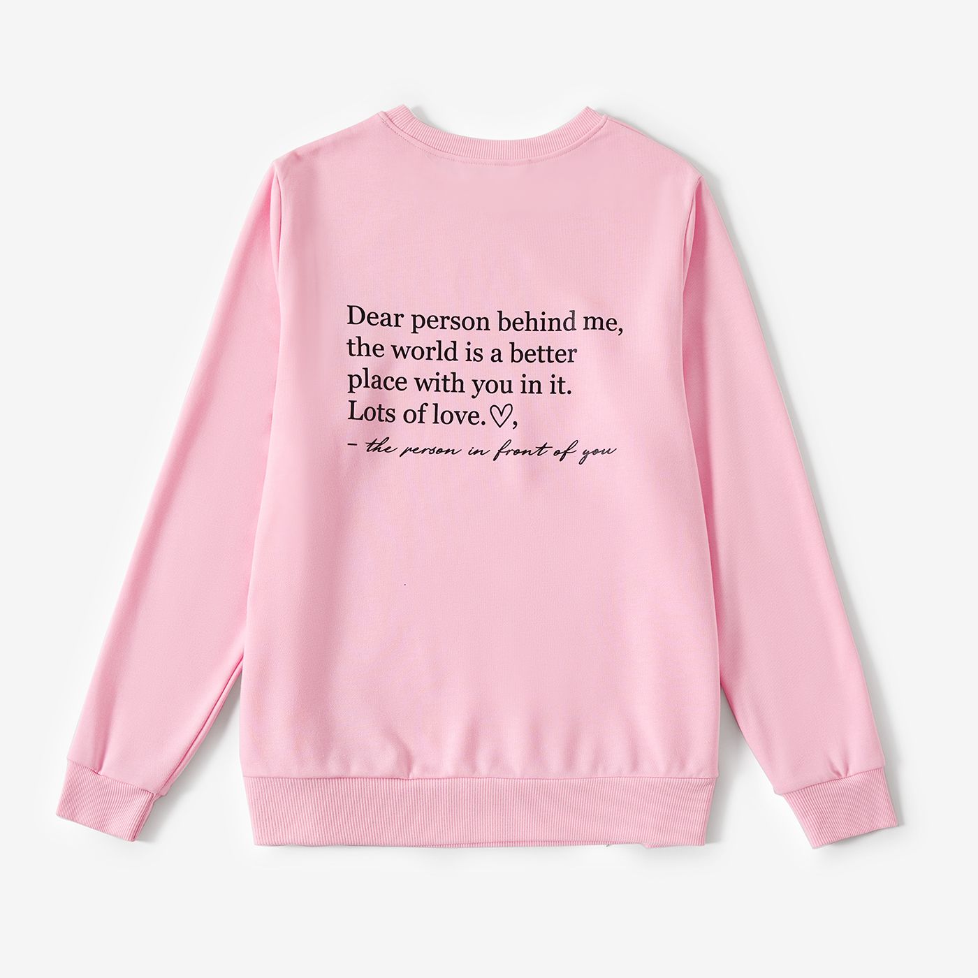 

Family Matching Solid Color Letters Print Long Sleeve Sweatshirt Tops