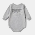 Family Matching Solid Color Letters Print Long Sleeve Sweatshirt Tops  image 4