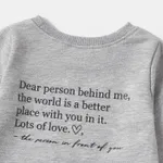 Family Matching Solid Color Letters Print Long Sleeve Sweatshirt Tops  image 6