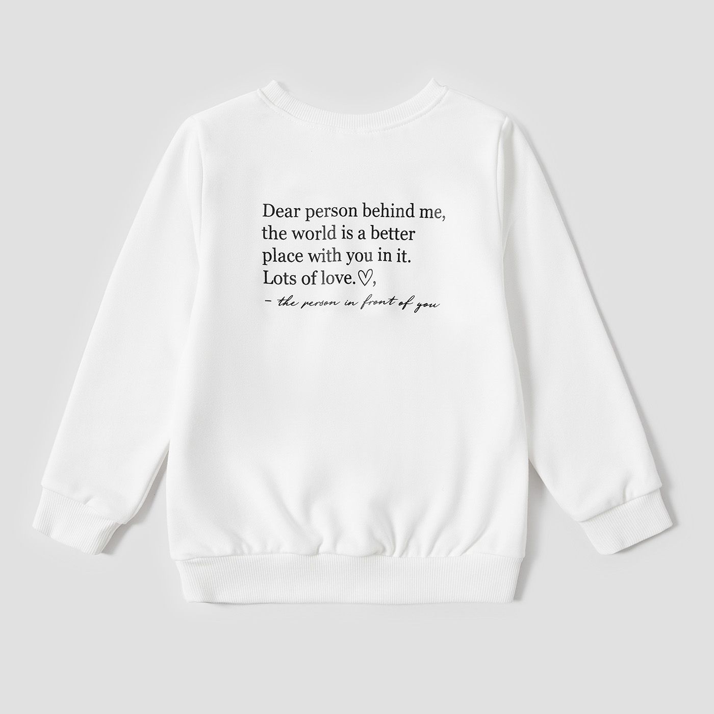 

Family Matching Solid Color Letters Print Long Sleeve Sweatshirt Tops