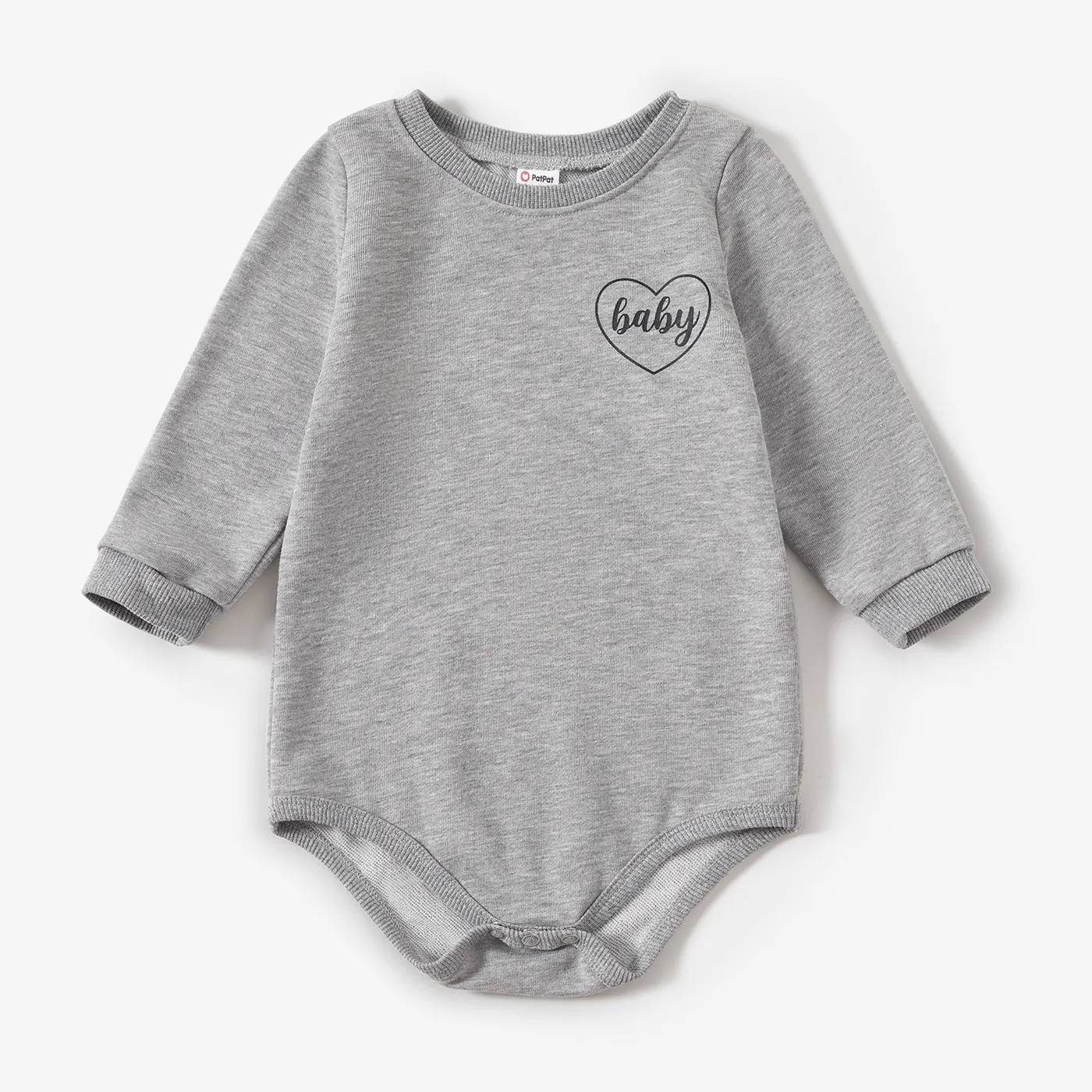 Family Matching Solid Color Letters Print Long Sleeve Sweatshirt Tops  big image 1
