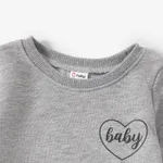Family Matching Solid Color Letters Print Long Sleeve Sweatshirt Tops  image 5