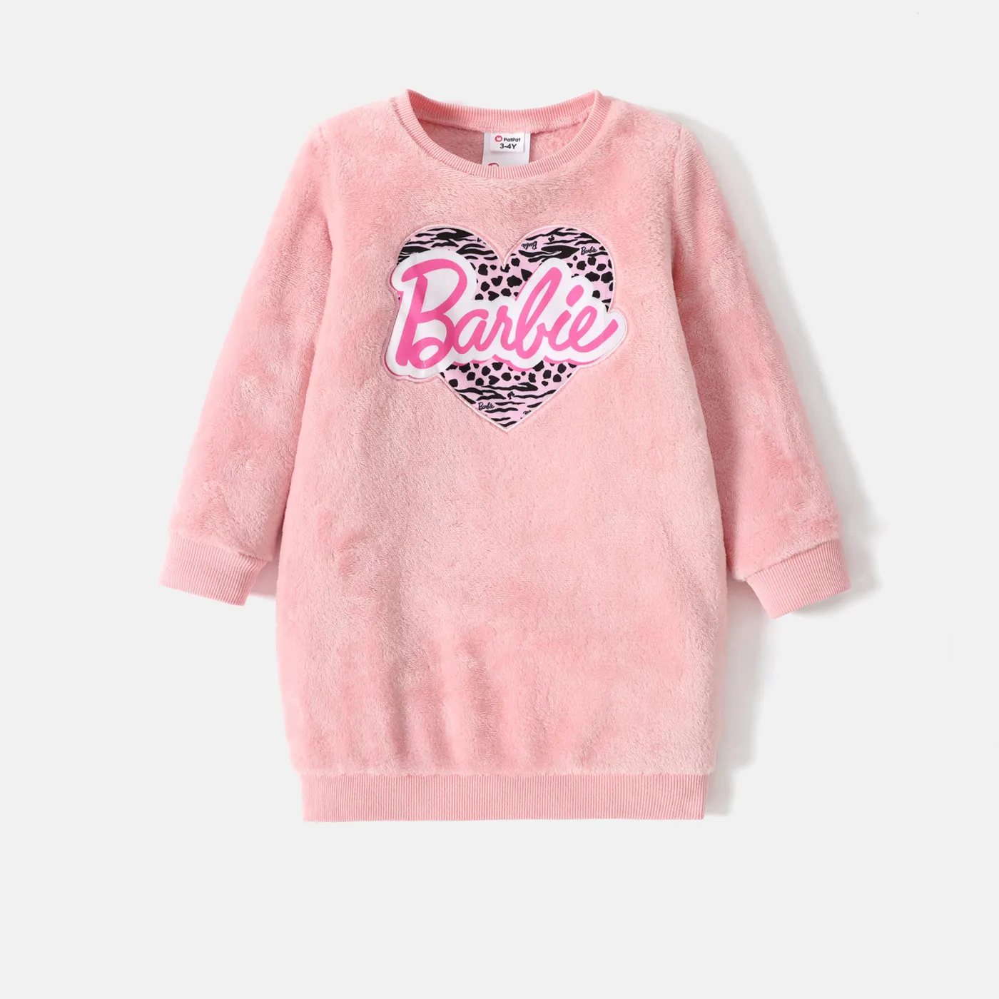 Barbie فساتين 2 - 6 سنوات حريمي كم طويل حروف زهري image 6