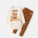 Barbie 2pcs Kid Girl Character Print Sweatshirt and Leopard Print Leggings Set  image 6