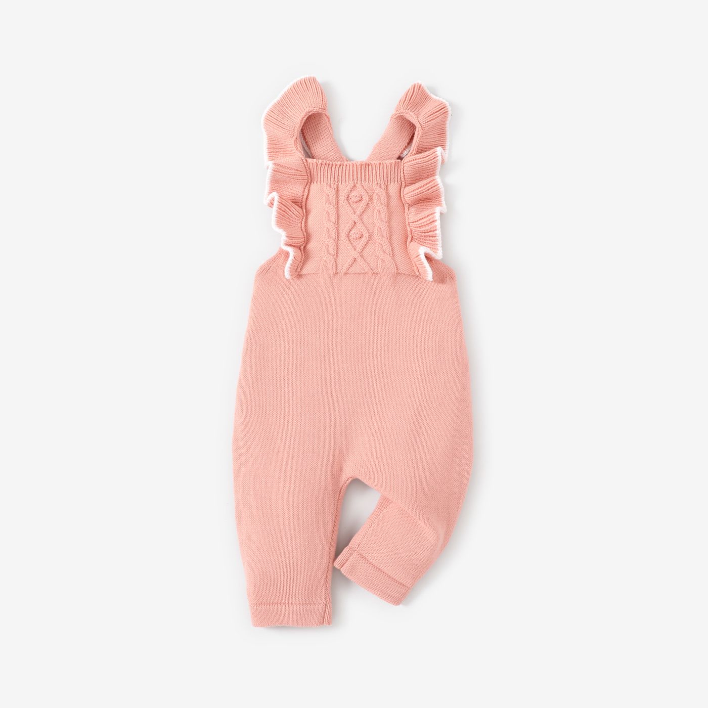 Baby Girl Sweet Ruffle Edge Sweater Overalls