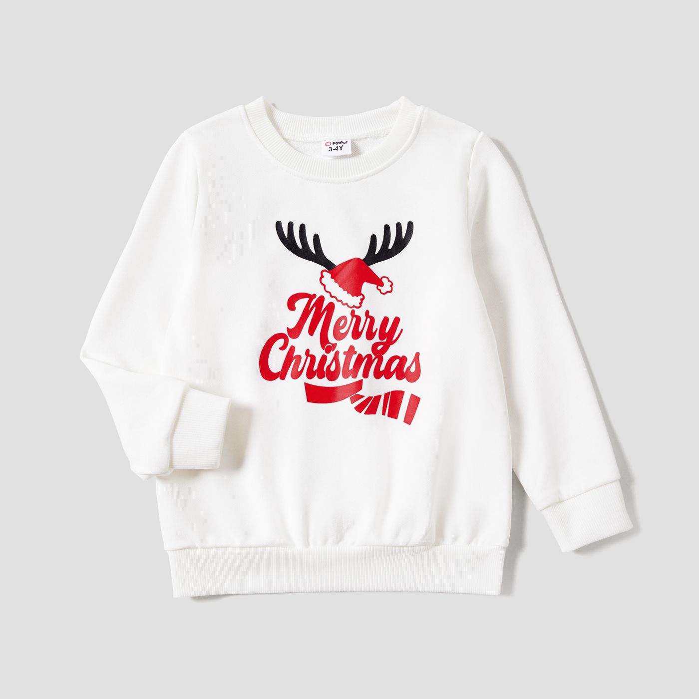 

Christmas Hat and Letter Print Family Matching White Tops