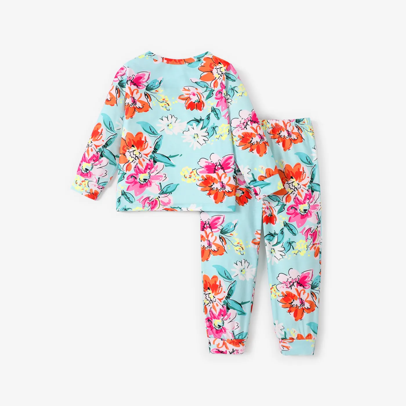 2pcs Toddler/Kid Girl Pretty Casual Floral Pajama Set