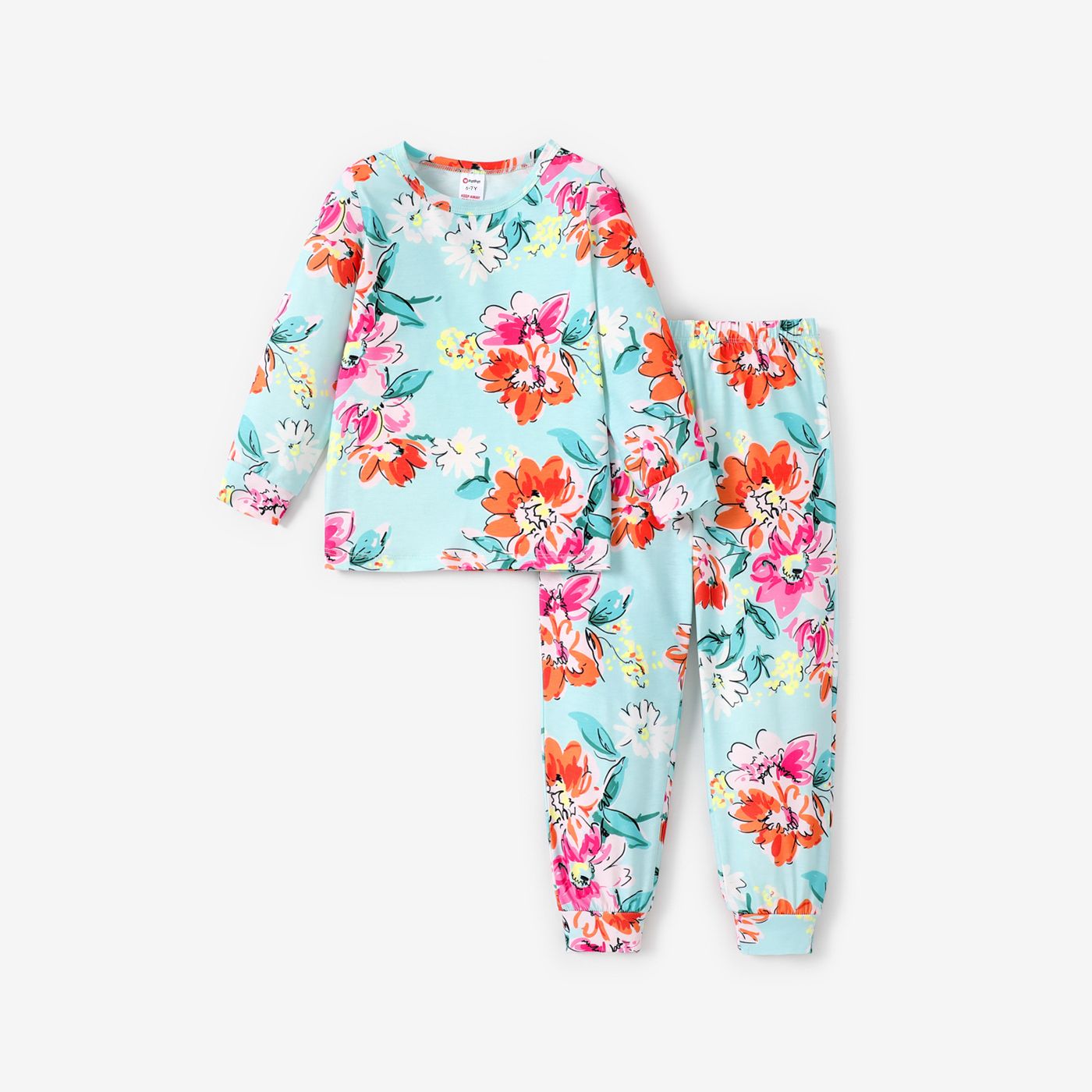 2pcs Toddler/Kid Girl Pretty Casual Floral Pajama Set