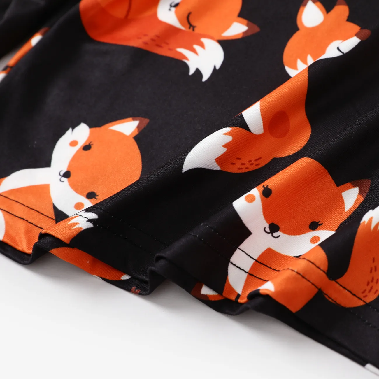 Toddler Boy Fox Print Long-sleeve Tee Black big image 1
