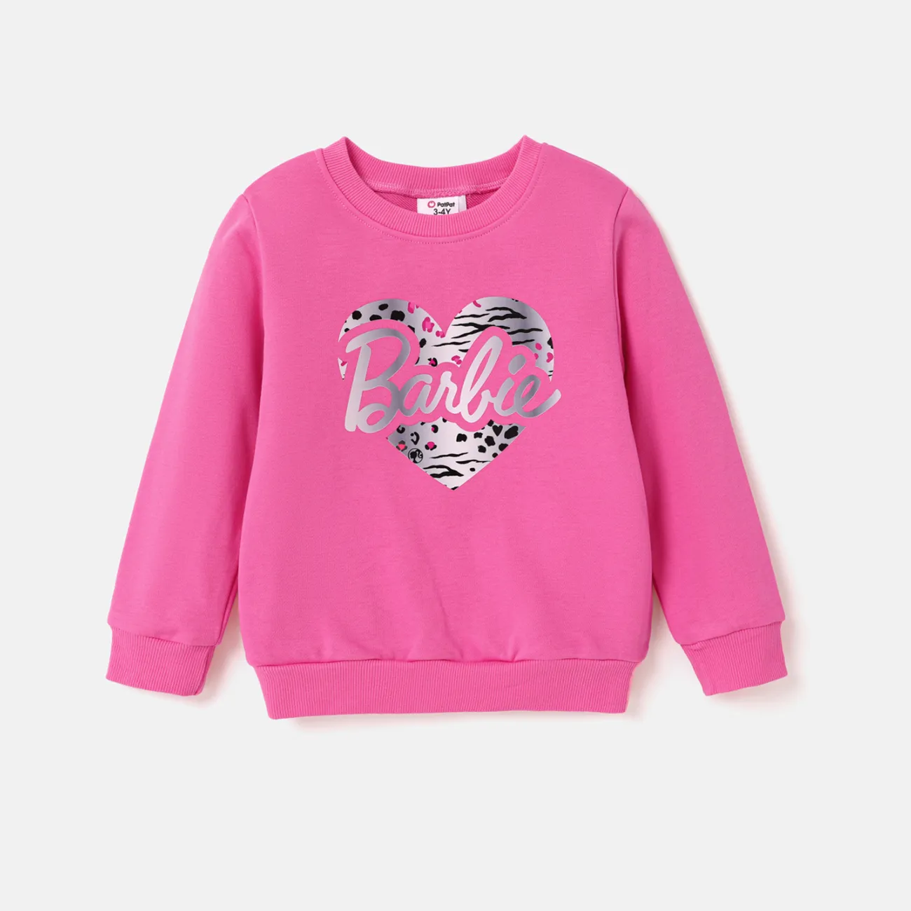 Barbie Mommy and Me Letter Heart Print Long-sleeve Top Colorful big image 1