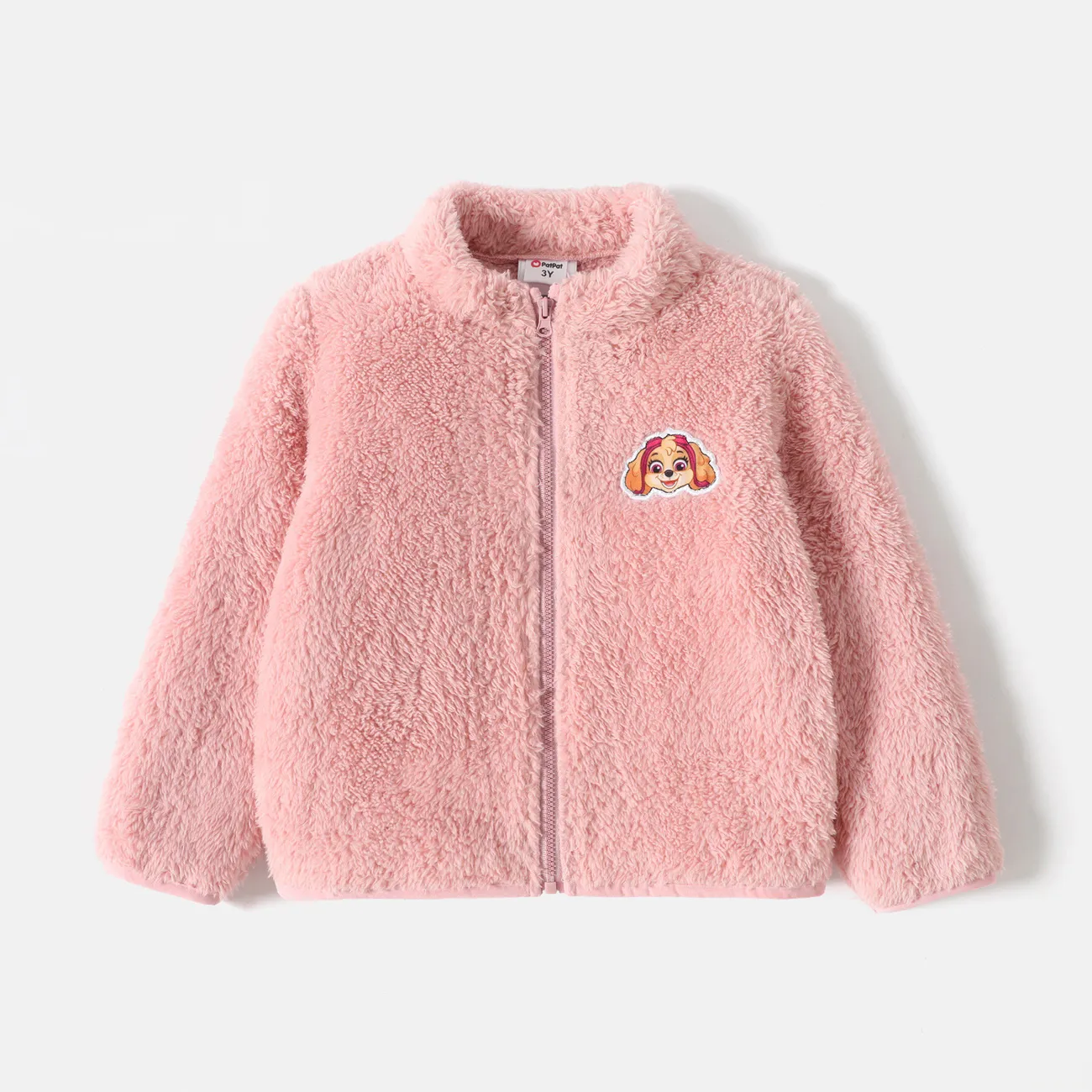 PAW Patrol Toddler Girl/Boy Patch Embroidered Fuzzy Fleece Jacket Pink big image 1