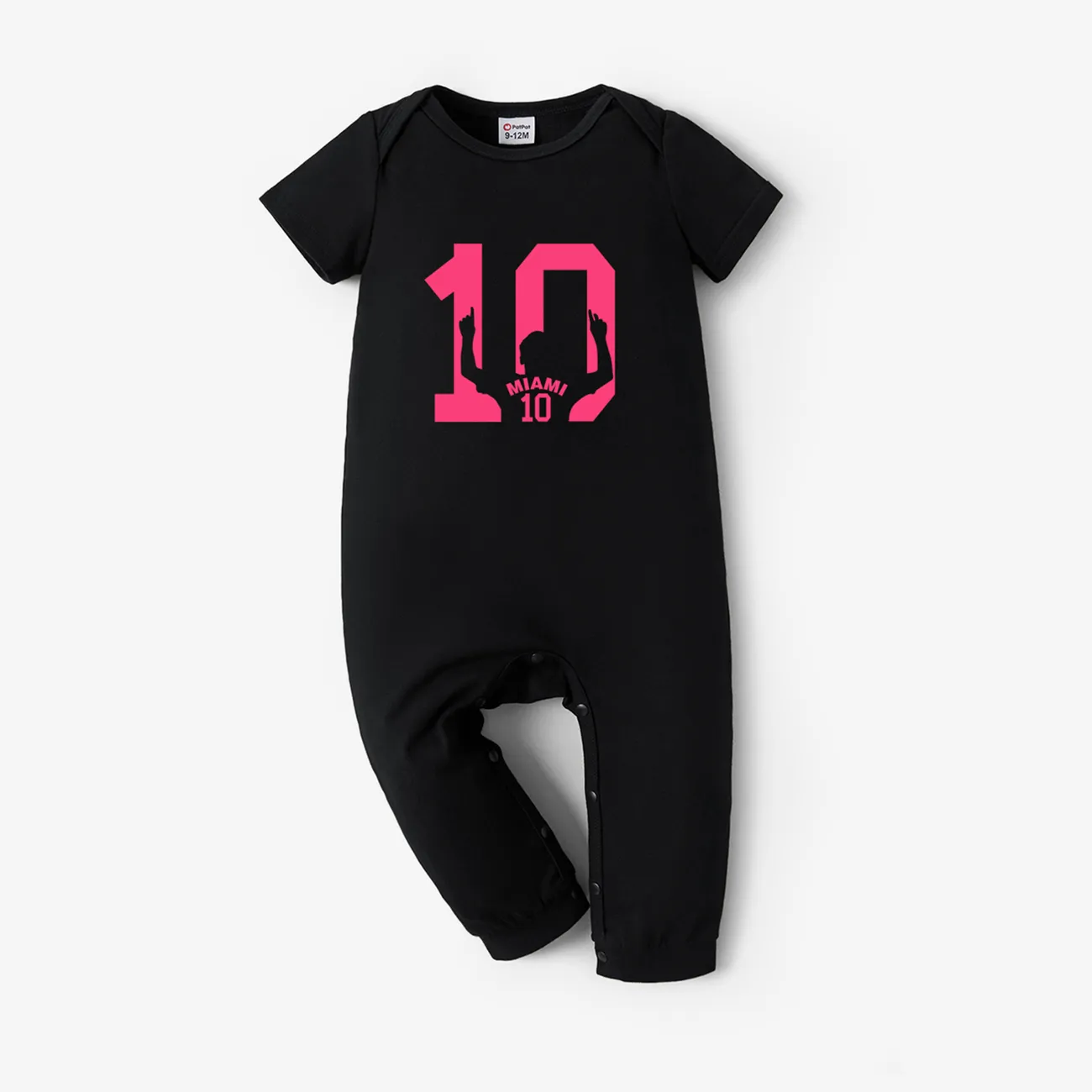Family Matching Pink "10" Print Short-sleeve Tops  big image 1