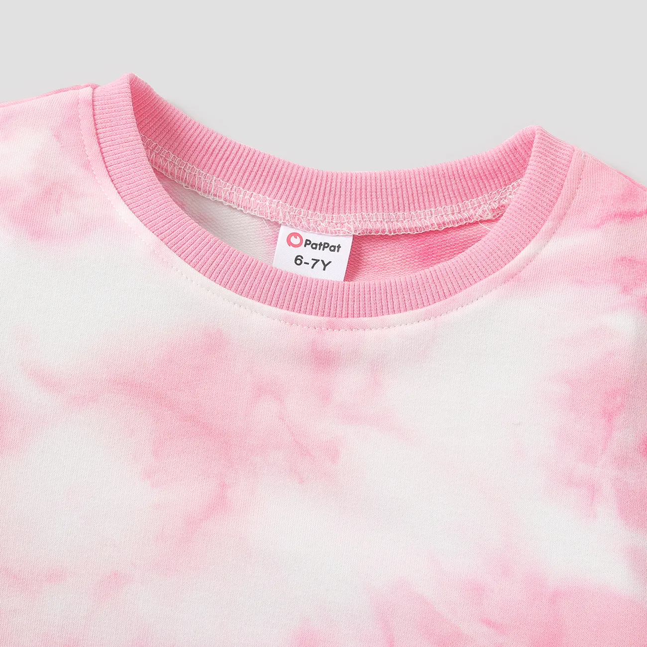 Enfants Unisexe Teinté par nouage Pull Sweat-shirt Rose big image 1