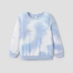 Enfants Unisexe Teinté par nouage Pull Sweat-shirt Bleu
