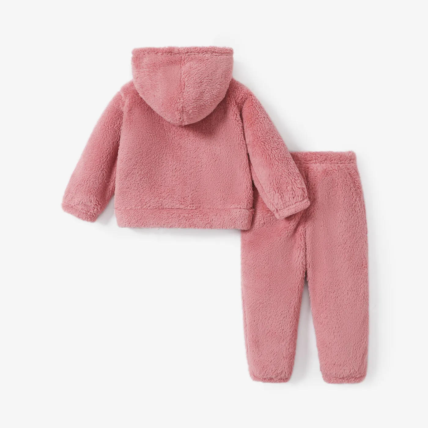 2-piece Toddler Girl Fuzzy Hoodie Sweatshirt and Pants Set  image 2