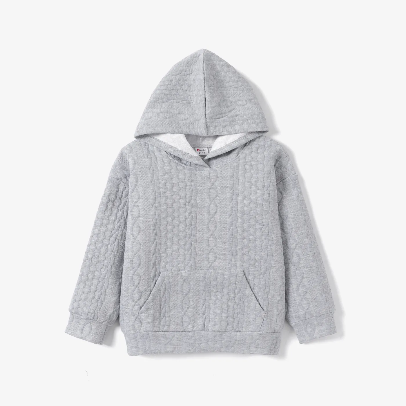 Kid Boy Hooded Casual Solid Color Sweatshirt/Top