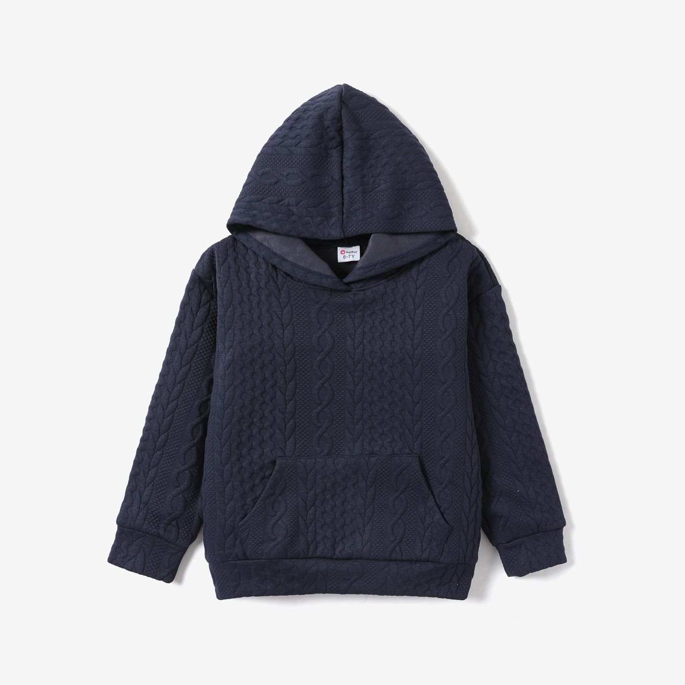 Kid Boy Hooded Casual Solid Color Sweatshirt/Top