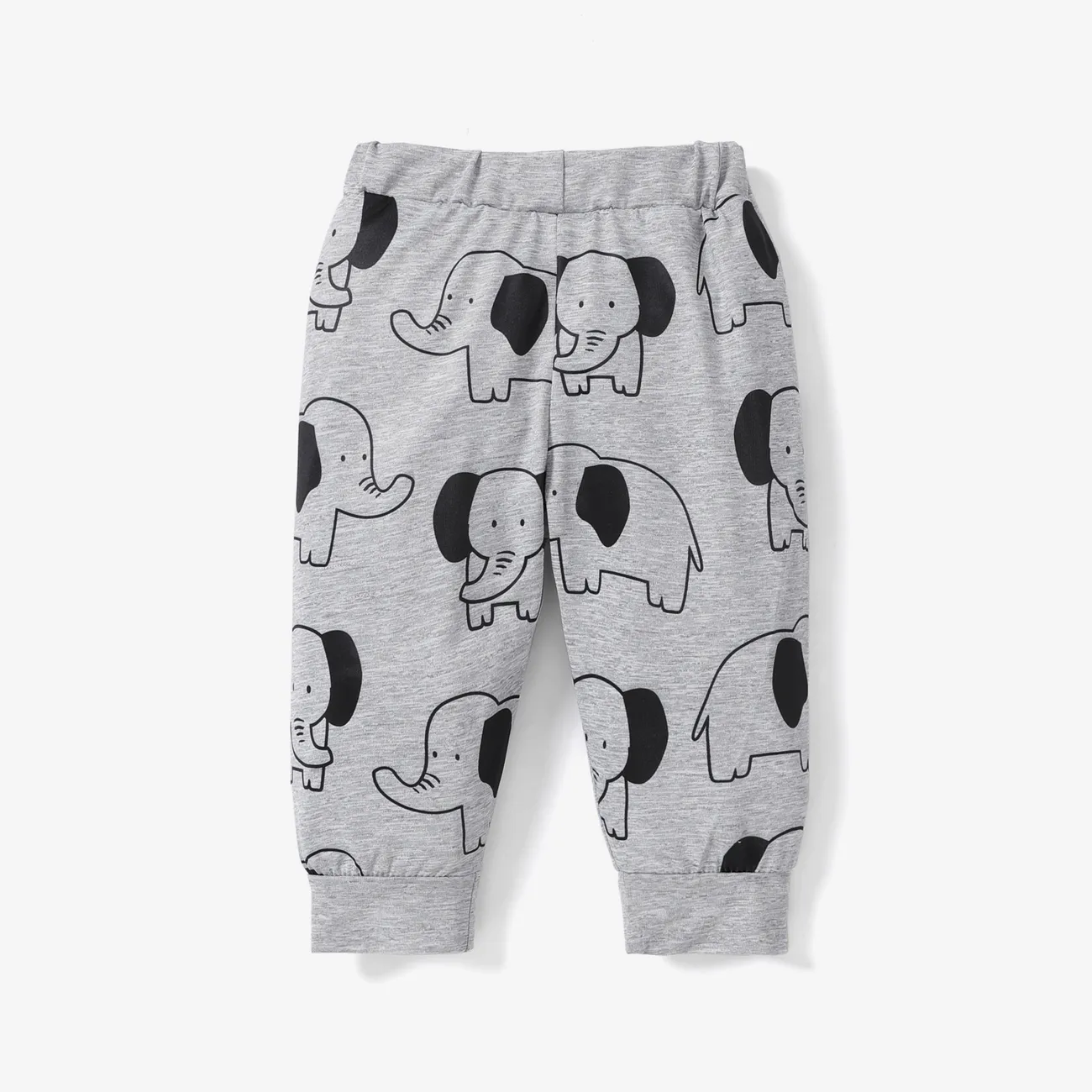 pantalones con estampado de elefantes para bebé niño/niña Gris big image 1
