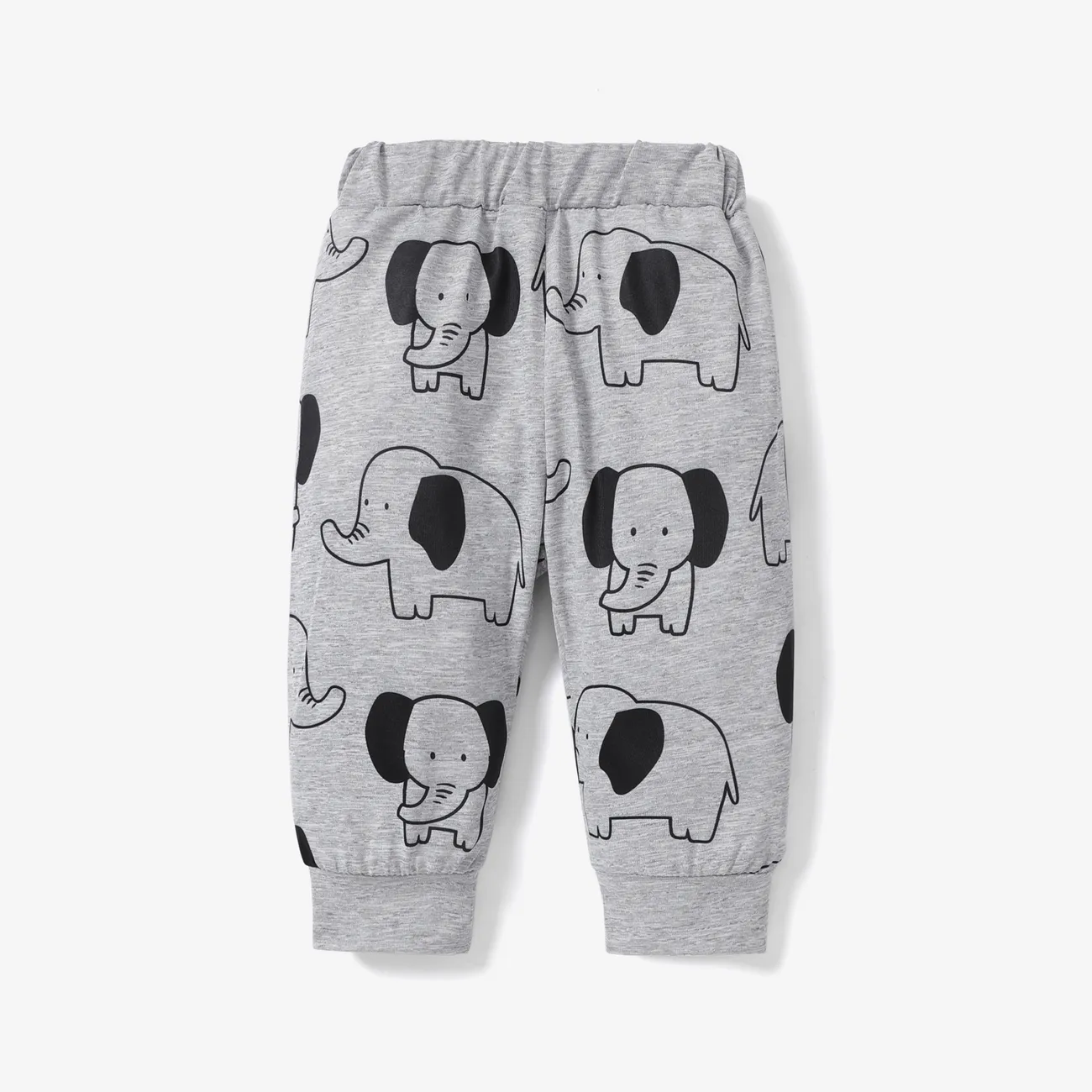 Hose mit Allover-Elefanten-Print für Jungen/Mädchen grau big image 1