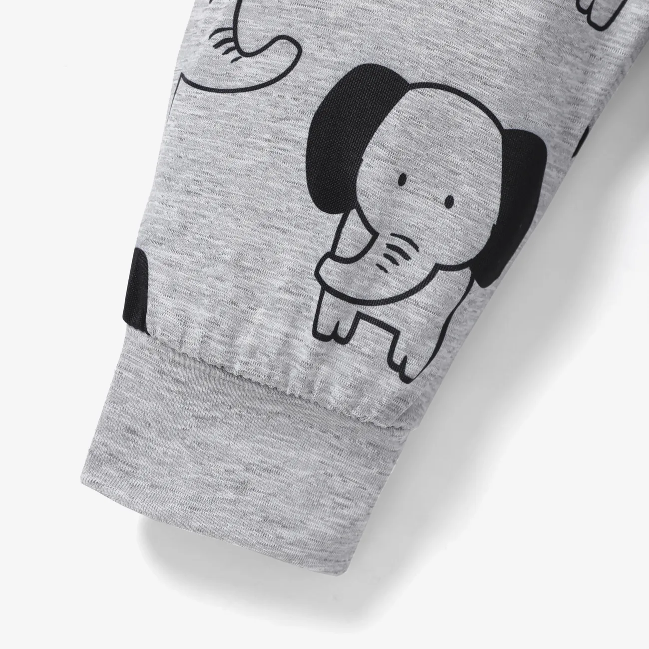 Baby Boy/Girl Allover Elephant Print Pants Grey big image 1