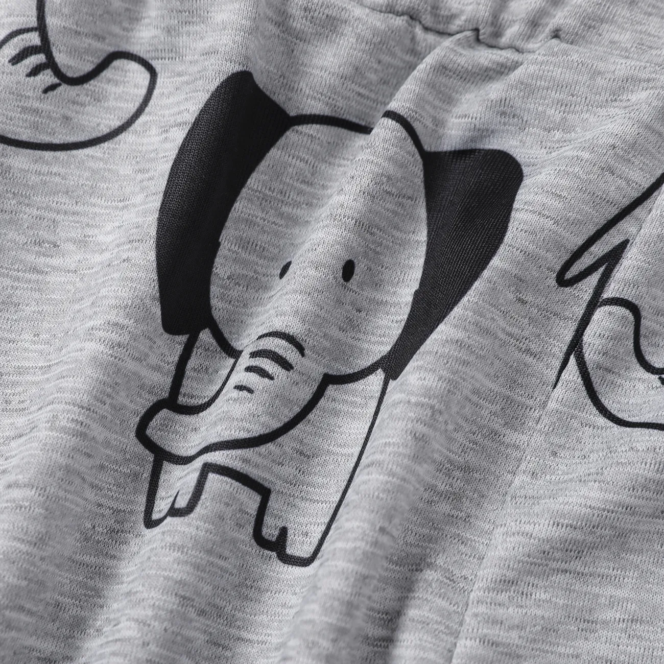 Baby Boy/Girl Allover Elephant Print Pants Grey big image 1