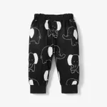 pantalones con estampado de elefantes para bebé niño/niña Negro