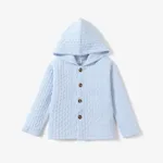 Kid Boy/Girl Solid Color Hooded Coat  Blue