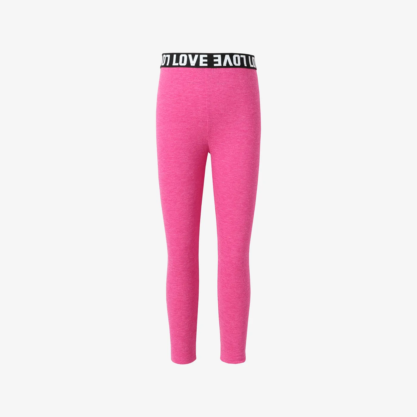 Kid Girl Avant-garde Letter Leggings
 Hot Pink