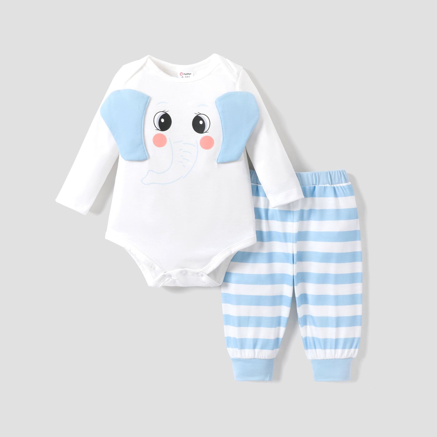 

2pcs Baby Boy Elephant Pattern Set