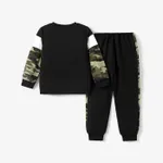 2-piece Kid Boy Camouflage Print Colorblock Sweatshirt and Pants Set  image 4