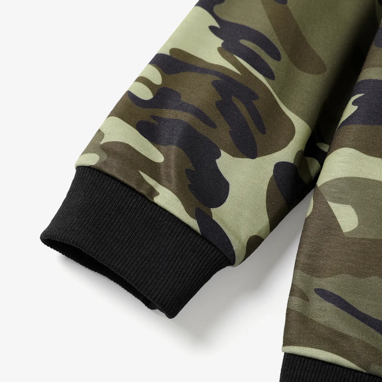 2 pezzi Bambini Set Ragazzo Camouflage Cuciture in tessuto Completo pantalone maniche lunghe Nero big image 1