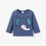 Baby Boy Elephant or Lion Pattern T-shirt Blue