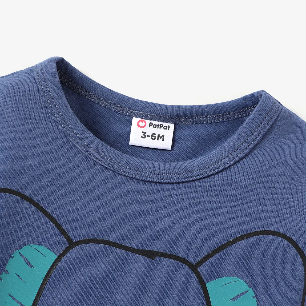 Baby Boy Elephant or Lion Pattern T-shirt Blue big image 1