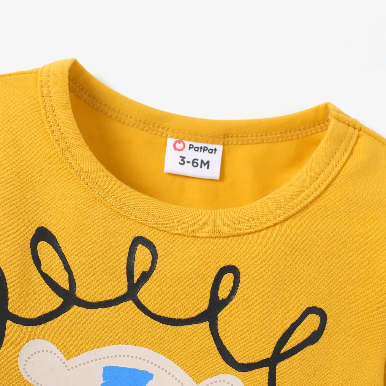 Bebé Menino Elefante Infantil Manga comprida T-shirts Amarelo big image 1